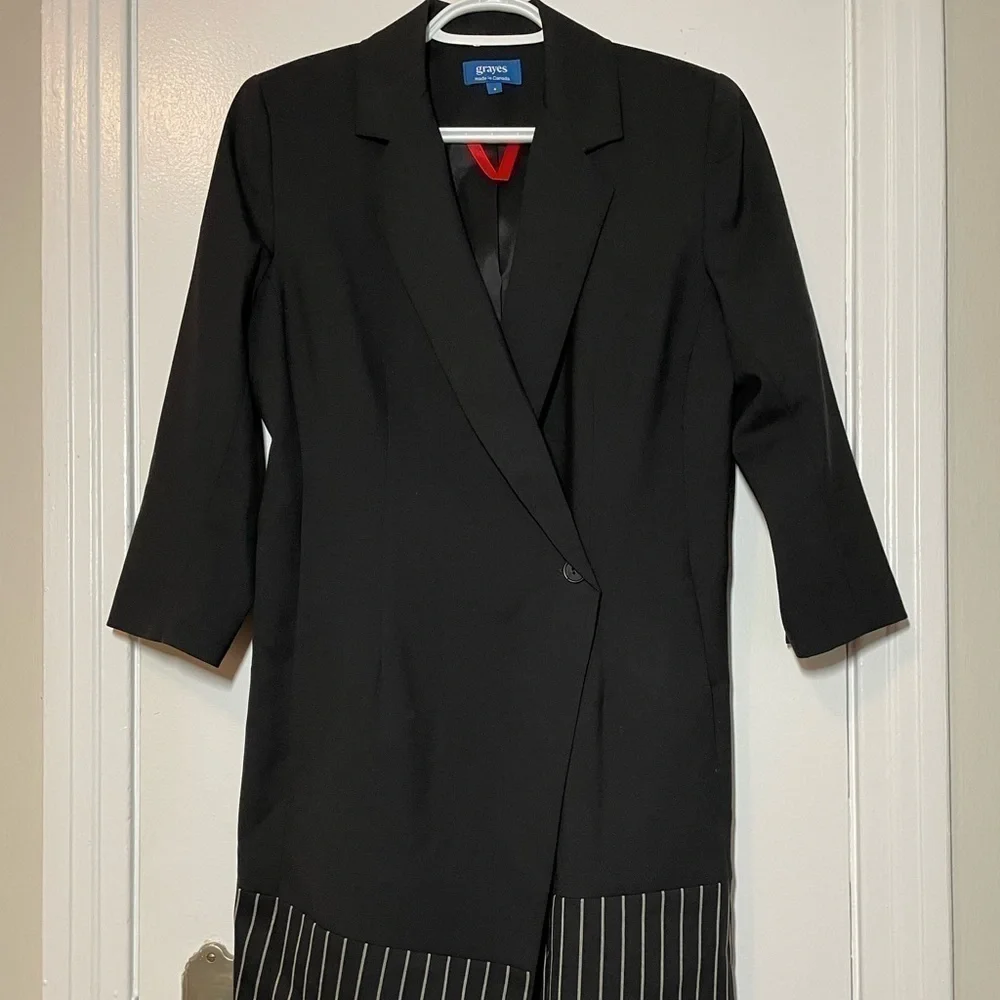 Grayes Wool Blazer Dress w/ Flare - Size 4 US - Picture 3 of 7